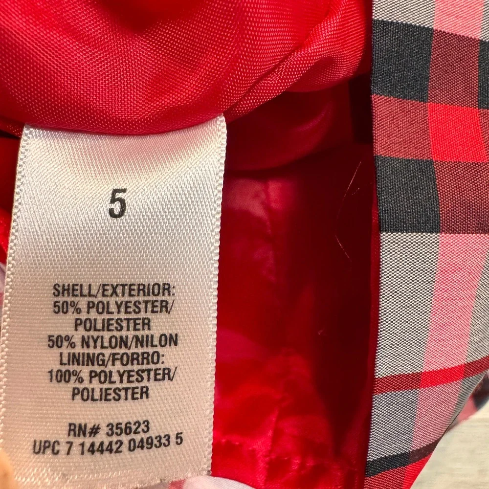 Carters Plaid Party Dress Black Bow Holiday Christmas Girls Size 5 Red Black‎